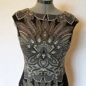 Maggy London Dress ~ Size 8 ~ Paisley Black/Brown